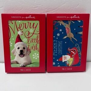 2x Hallmark ‘Seasons from Hallmark’ Christmas Holiday Greeting Cards Box 16 each